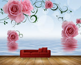 Avikalp MWZ1253 Pink Flowers Branches 3D HD Wallpaper