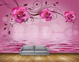Avikalp MWZ1257 pink Flowers Leaves HD Wallpaper
