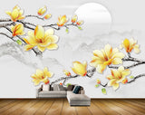 Avikalp MWZ1264 Yellow Flowers Branches Moon HD Wallpaper