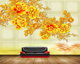 Avikalp MWZ1266 Yellow Orange Flowers 3D HD Wallpaper