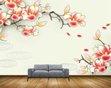 Avikalp MWZ1274 Pink White Flowers 3D HD Wallpaper