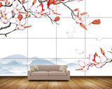 Avikalp MWZ1278 Pink White Flowers Branches 3D HD Wallpaper