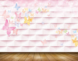 Avikalp MWZ1303 Pink Blue Orange Butterflies 3D HD Wallpaper