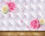 Avikalp MWZ1305 Pink Orange Flowers 3D HD Wallpaper