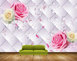 Avikalp MWZ1305 Pink Orange Flowers 3D HD Wallpaper