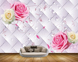 Avikalp MWZ1305 Pink Orange Flowers 3D HD Wallpaper