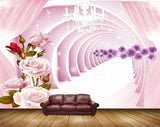 Avikalp MWZ1306 Pink Red Purple Flowers 3D HD Wallpaper