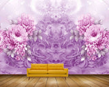 Avikalp MWZ1309 Pink Flowers Butterflies 3D HD Wallpaper