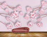 Avikalp MWZ1311 Pink Flowers 3D HD Wallpaper
