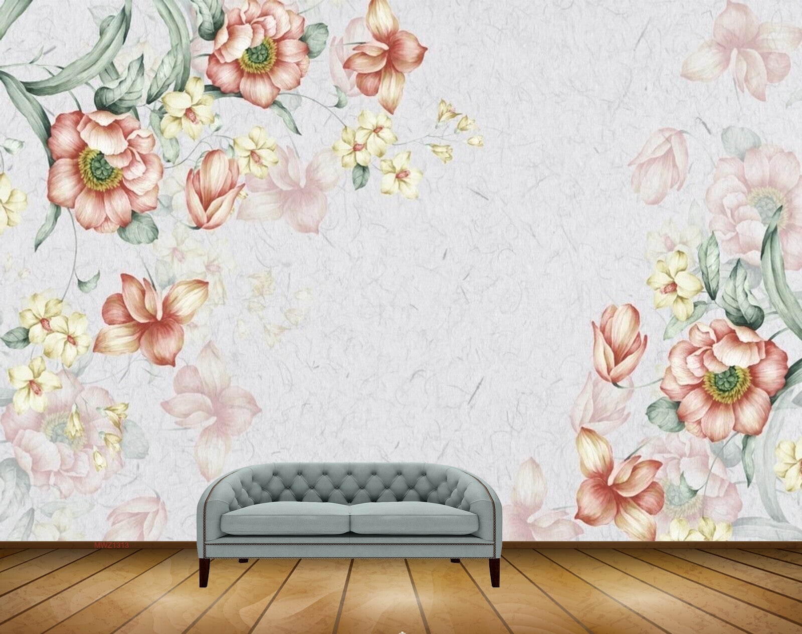 Avikalp MWZ1313 Pink Yellow Flowers 3D HD Wallpaper