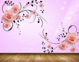 Avikalp MWZ1315 Orange Flowers Branches 3D HD Wallpaper