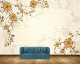 Avikalp MWZ1316 Orange Flowers Branches 3D HD Wallpaper