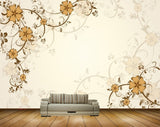 Avikalp MWZ1316 Orange Flowers Branches 3D HD Wallpaper