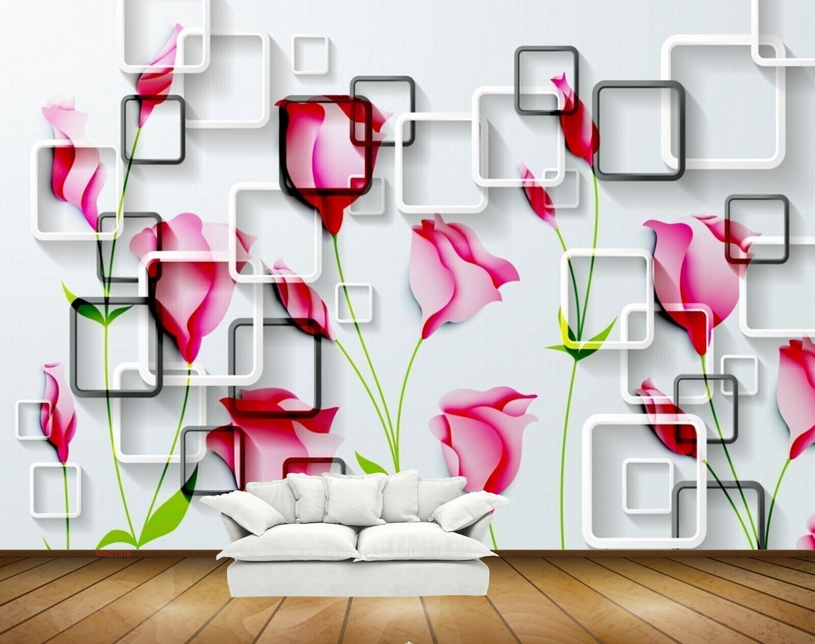 Avikalp MWZ1319 Pink Flowers HD Wallpaper
