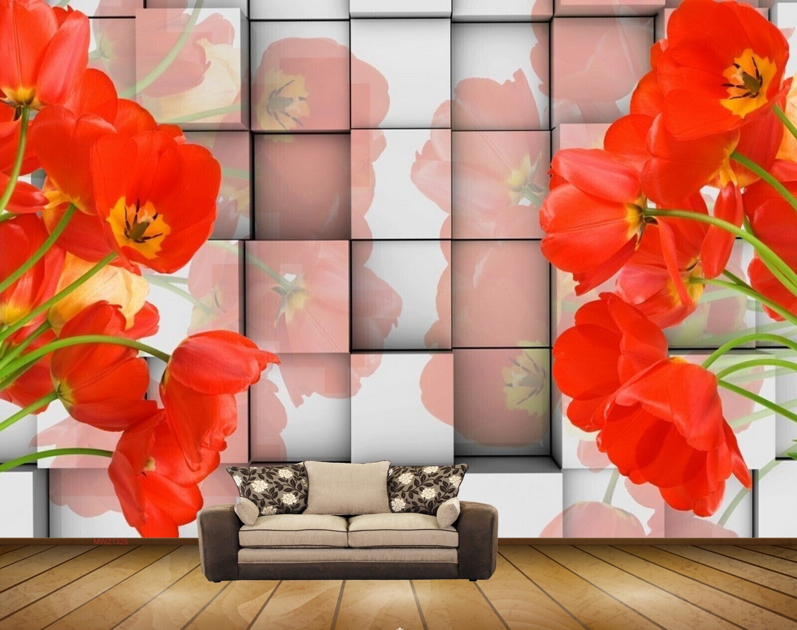 Avikalp MWZ1325 Red Flowers HD Wallpaper
