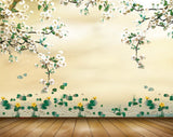Avikalp MWZ1327 White Yellow Flowers Branches 3D HD Wallpaper
