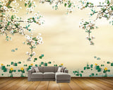 Avikalp MWZ1327 White Yellow Flowers Branches 3D HD Wallpaper