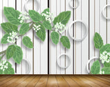 Avikalp MWZ1330 White Flowers Leaves 3D HD Wallpaper