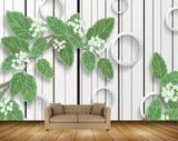 Avikalp MWZ1330 White Flowers Leaves 3D HD Wallpaper