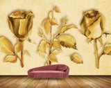 Avikalp MWZ1332 Golden Rose Flowers HD Wallpaper