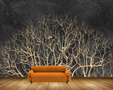 Avikalp MWZ1336 Golden Branches 3D HD Wallpaper