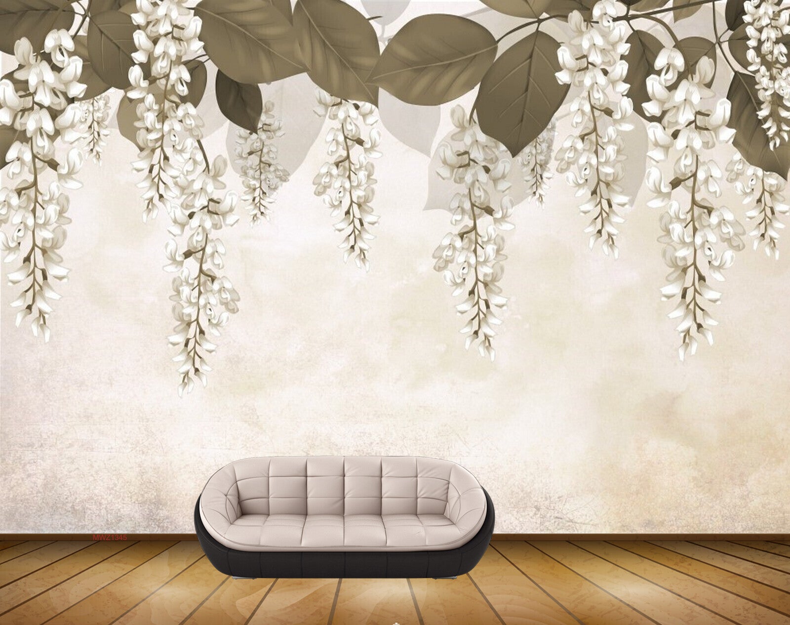 Avikalp MWZ1345 White Flowers Creepers 3D HD Wallpaper