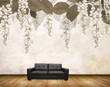 Avikalp MWZ1345 White Flowers Creepers 3D HD Wallpaper