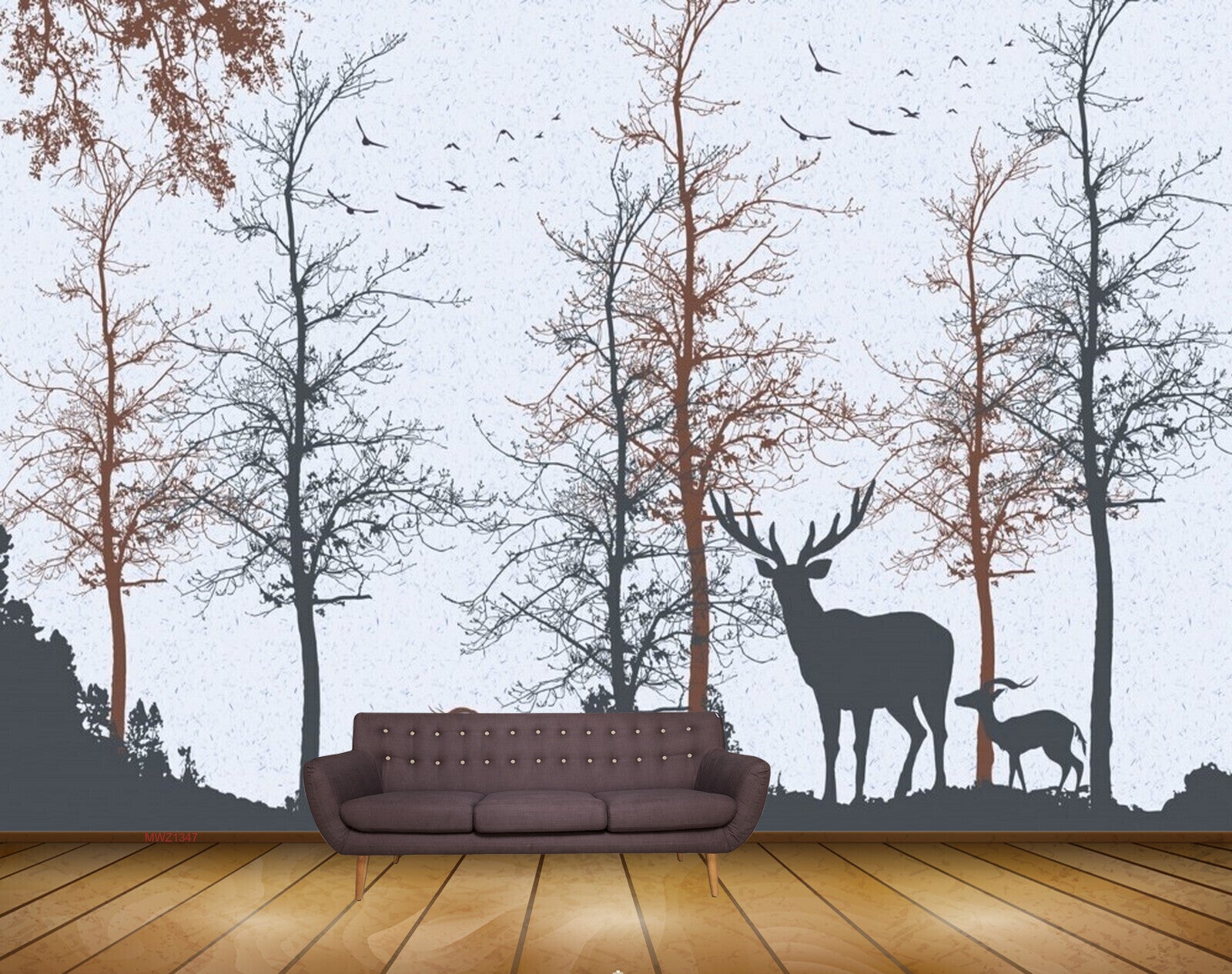 Avikalp MWZ1347 Deers Trees HD Wallpaper