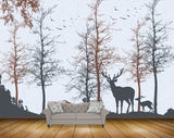 Avikalp MWZ1347 Deers Trees 3D HD Wallpaper