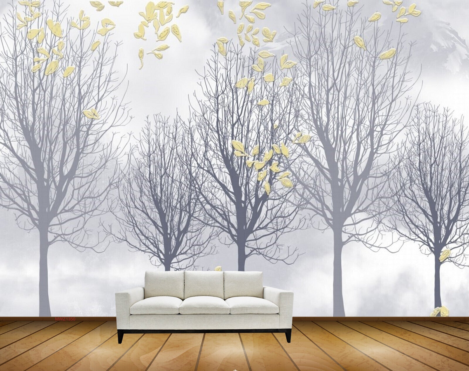 Avikalp MWZ1350 Yellow Leaves Trees HD Wallpaper