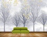 Avikalp MWZ1350 Yellow Leaves Trees 3D HD Wallpaper