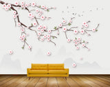 Avikalp MWZ1356 White Pink Flowers Branches Birds HD Wallpaper