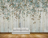 Avikalp MWZ1357 Green Brown Flowers Leaves 3D HD Wallpaper