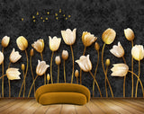 Avikalp MWZ1359 White Orange Flowers Butterflies 3D HD Wallpaper
