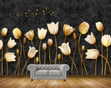Avikalp MWZ1359 White Orange Flowers Butterflies 3D HD Wallpaper