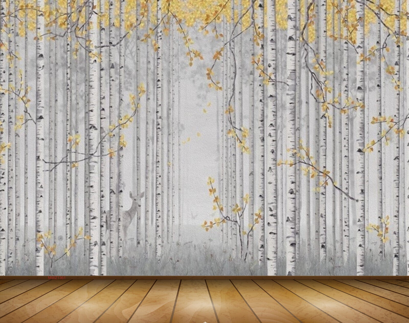 Avikalp MWZ1361 Yellow Flowers Branches 3D HD Wallpaper