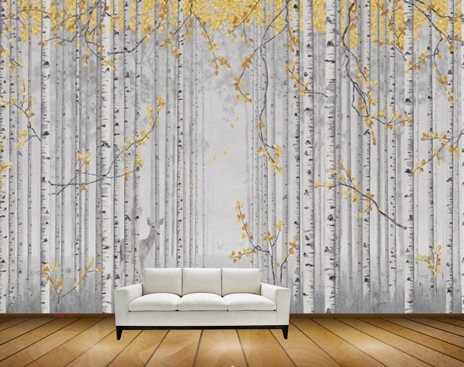 Avikalp MWZ1361 Yellow Flowers Branches 3D HD Wallpaper