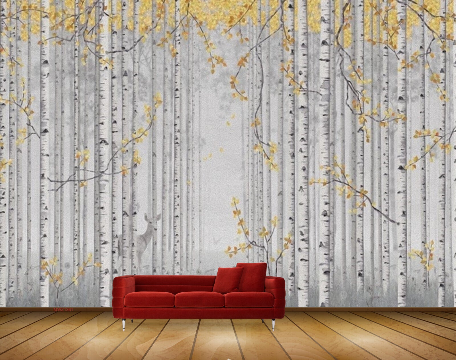 Avikalp MWZ1361 Yellow Flowers Branches 3D HD Wallpaper