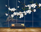 Avikalp MWZ1362 White Flowers Stones 3D HD Wallpaper