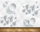 Avikalp MWZ1366 White Flowers 3D HD Wallpaper