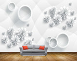 Avikalp MWZ1366 White Flowers 3D HD Wallpaper