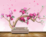 Avikalp MWZ1367 Pink Flowers Branches HD Wallpaper