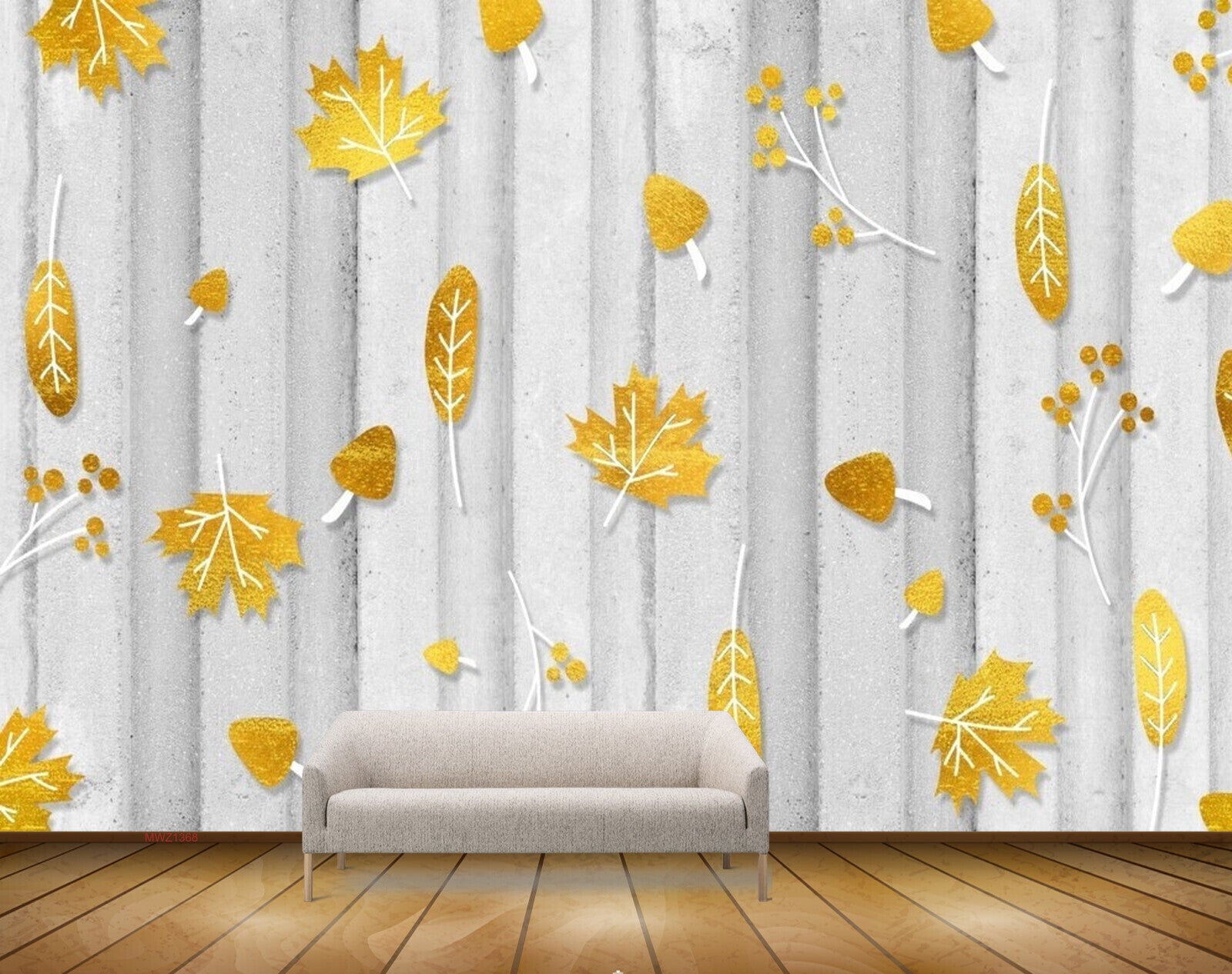 Avikalp MWZ1368 Yellow Orange Leaves HD Wallpaper