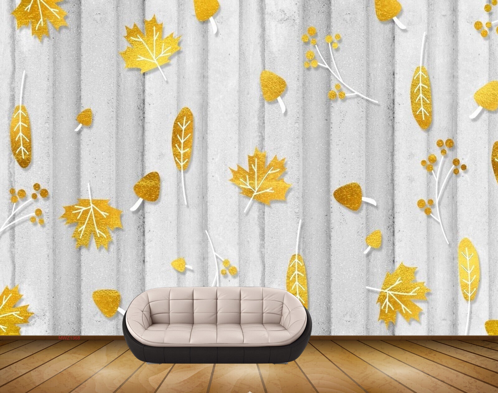 Avikalp MWZ1368 Yellow Orange Leaves 3D HD Wallpaper