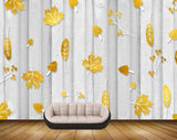 Avikalp MWZ1368 Yellow Orange Leaves 3D HD Wallpaper
