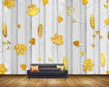 Avikalp MWZ1368 Yellow Orange Leaves 3D HD Wallpaper