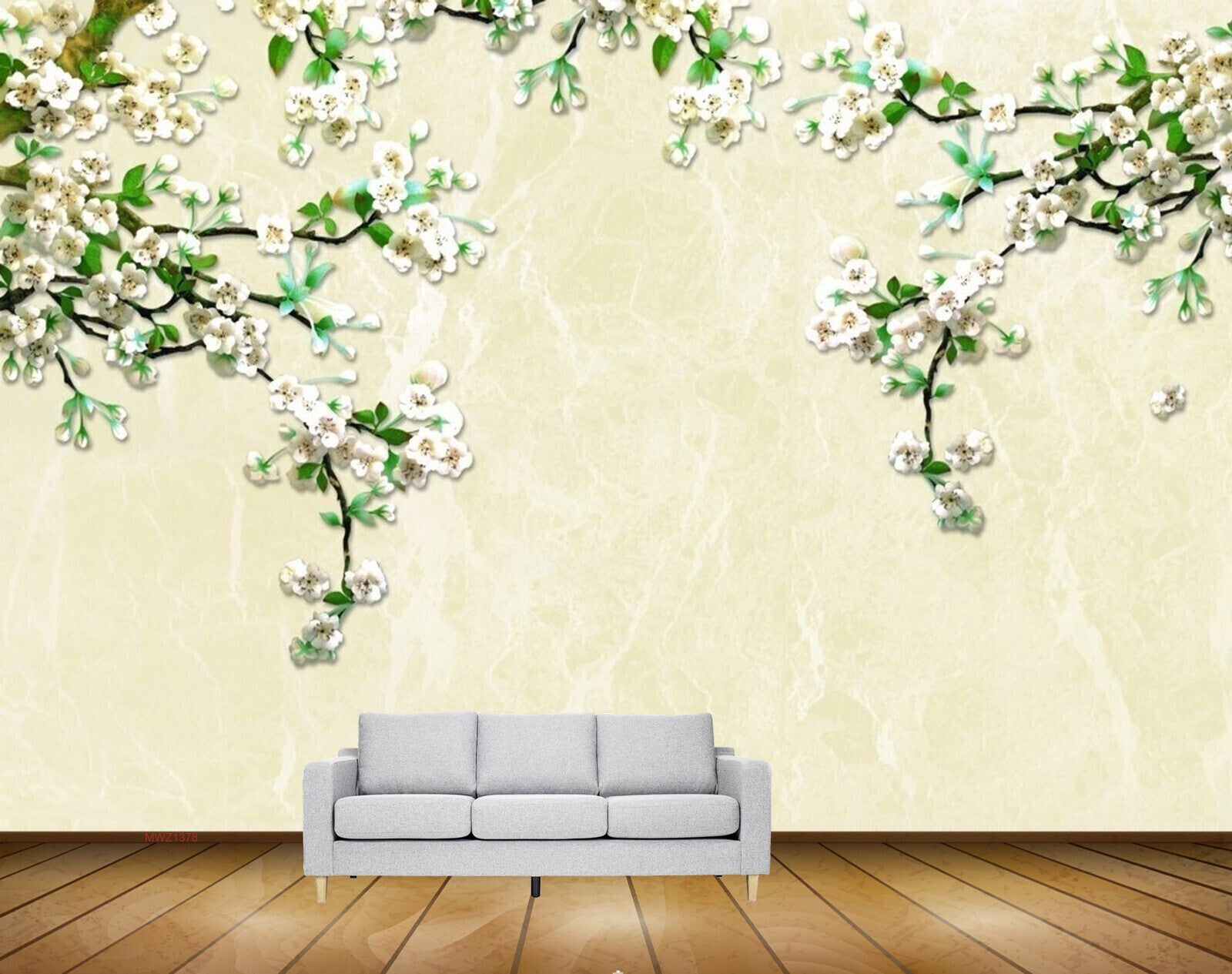 Avikalp MWZ1378 White Flowers Branches HD Wallpaper