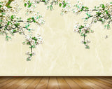 Avikalp MWZ1378 White Flowers Branches 3D HD Wallpaper