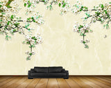 Avikalp MWZ1378 White Flowers Branches 3D HD Wallpaper