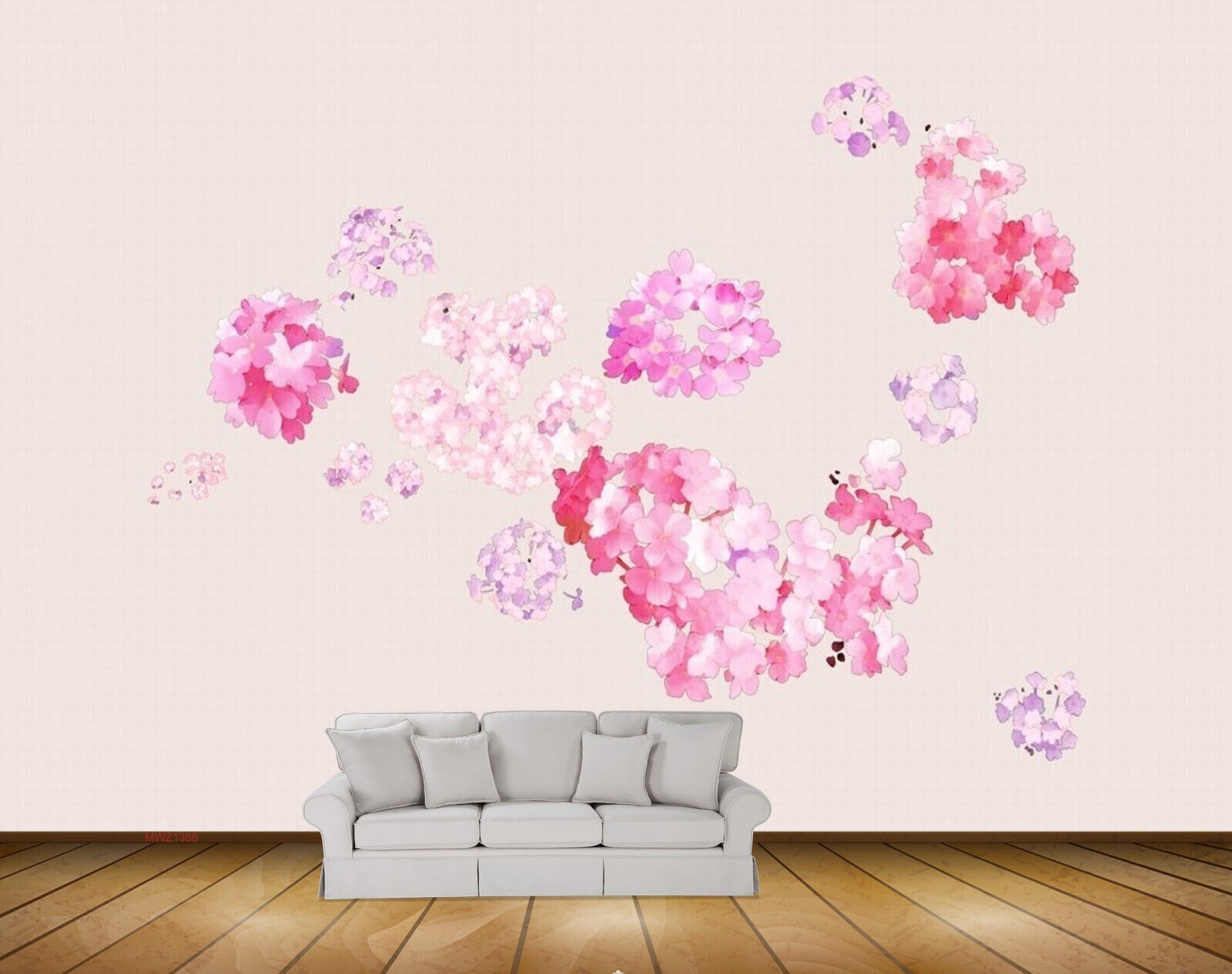 Avikalp MWZ1388 Pink White Flowers HD Wallpaper